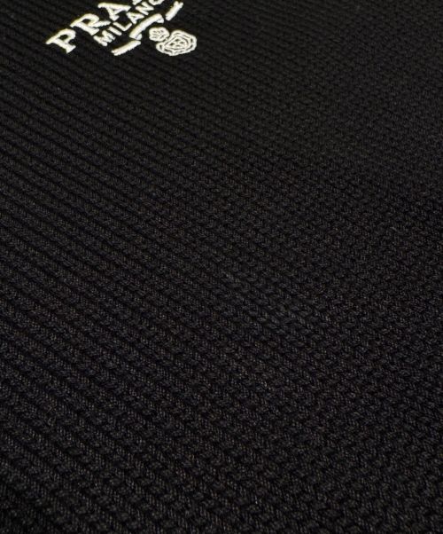 PRADA（プラダ）PRADA (プラダ) ロゴニットミニワンピース ブラック サイズ:40の古着・服飾アイテム