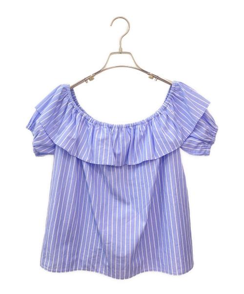 MIU MIU（ミュウミュウ）MIU MIU (ミュウミュウ) フリルブラウス スカイブルー サイズ:42の古着・服飾アイテム
