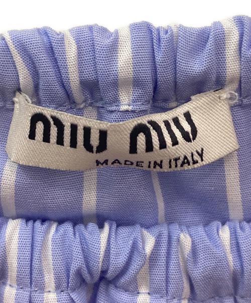 MIU MIU（ミュウミュウ）MIU MIU (ミュウミュウ) フリルブラウス スカイブルー サイズ:42の古着・服飾アイテム