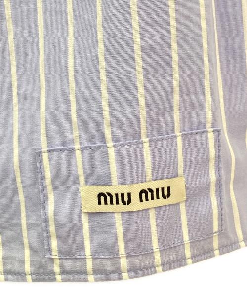 MIU MIU（ミュウミュウ）MIU MIU (ミュウミュウ) フリルブラウス スカイブルー サイズ:42の古着・服飾アイテム