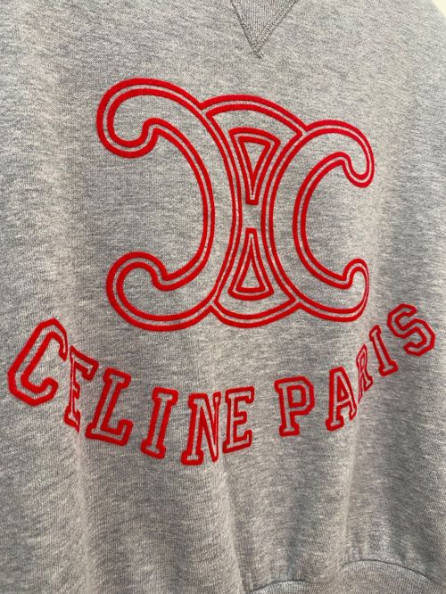 CELINE（セリーヌ）CELINE (セリーヌ) トリオンフロゴスウェット グレー サイズ:XSの古着・服飾アイテム