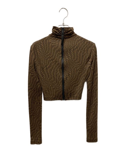 FENDI（フェンディ）FENDI (フェンディ) ショート丈ズッカトラックジャケット ブラウン サイズ:38の古着・服飾アイテム