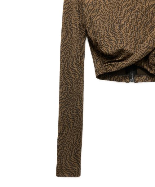 FENDI（フェンディ）FENDI (フェンディ) ショート丈ズッカトラックジャケット ブラウン サイズ:38の古着・服飾アイテム