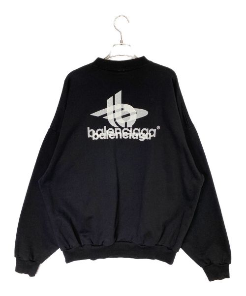 BALENCIAGA（バレンシアガ）BALENCIAGA (バレンシアガ) Layered Sports Round Sweatshirt ブラック サイズ:2の古着・服飾アイテム