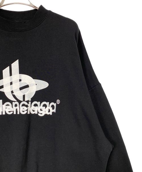 BALENCIAGA（バレンシアガ）BALENCIAGA (バレンシアガ) Layered Sports Round Sweatshirt ブラック サイズ:2の古着・服飾アイテム