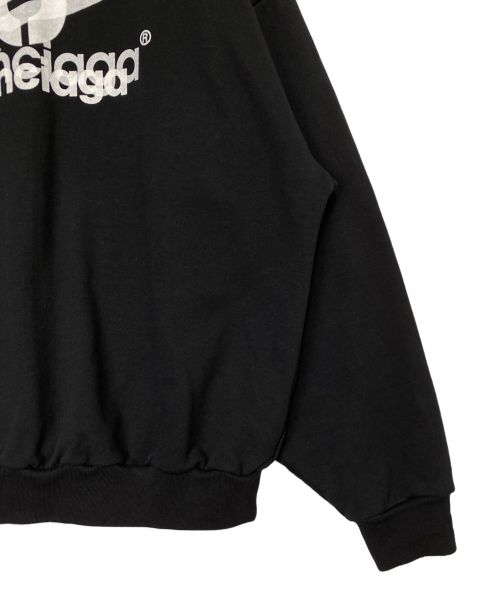 BALENCIAGA（バレンシアガ）BALENCIAGA (バレンシアガ) Layered Sports Round Sweatshirt ブラック サイズ:2の古着・服飾アイテム