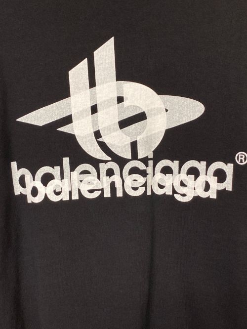 BALENCIAGA（バレンシアガ）BALENCIAGA (バレンシアガ) Layered Sports Round Sweatshirt ブラック サイズ:2の古着・服飾アイテム