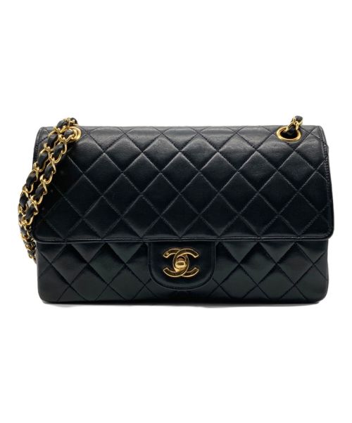 CHANEL（シャネル）CHANEL (シャネル) マトラッセ25/Wフラップチェーンショルダーバッグ ブラック サイズ:25の古着・服飾アイテム