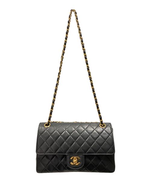 CHANEL（シャネル）CHANEL (シャネル) マトラッセ25/Wフラップチェーンショルダーバッグ ブラック サイズ:25の古着・服飾アイテム
