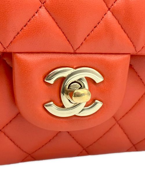 CHANEL（シャネル）CHANEL (シャネル) マトラッセ25/Wフラップチェーンショルダーバッグ オレンジ サイズ:25の古着・服飾アイテム