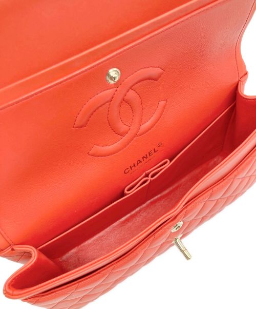 CHANEL（シャネル）CHANEL (シャネル) マトラッセ25/Wフラップチェーンショルダーバッグ オレンジ サイズ:25の古着・服飾アイテム