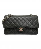 CHANELシャネル）の古着「マトラッセ25 Wフラップチェーンショルダーバッグ」｜ブラック×シルバー金具
