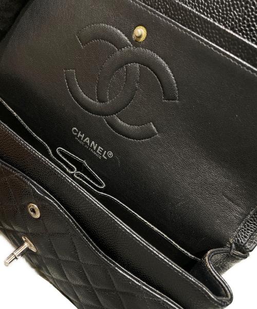 CHANEL（シャネル）CHANEL (シャネル) マトラッセ25 Wフラップチェーンショルダーバッグ ブラック×シルバー金具 サイズ:25の古着・服飾アイテム