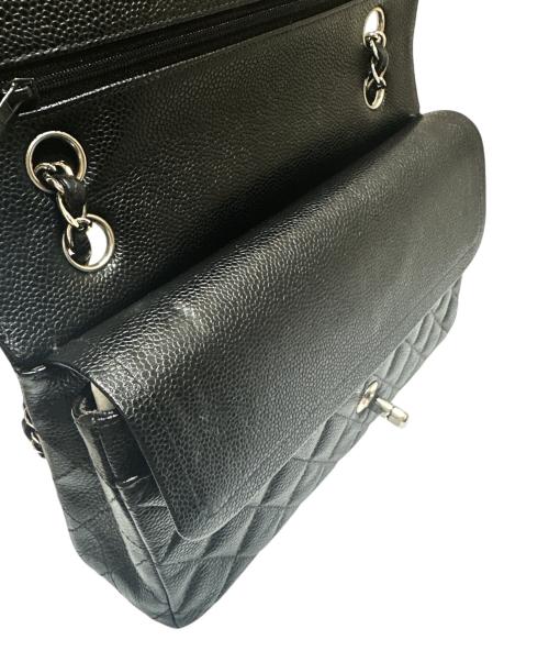 CHANEL（シャネル）CHANEL (シャネル) マトラッセ25 Wフラップチェーンショルダーバッグ ブラック×シルバー金具 サイズ:25の古着・服飾アイテム