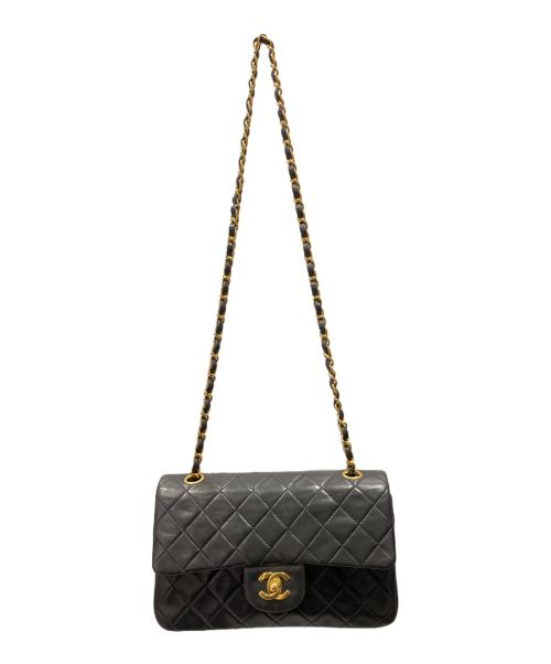 CHANEL（シャネル）CHANEL (シャネル) Wフラップチェーンショルダーバッグ ブラック サイズ:23の古着・服飾アイテム