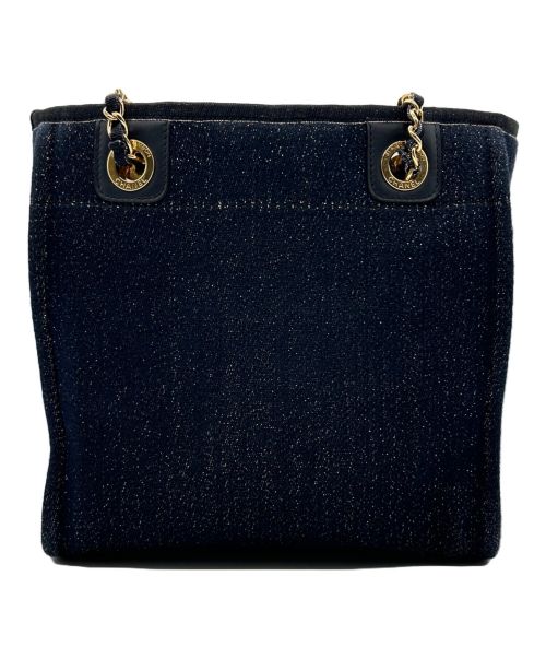 CHANEL（シャネル）CHANEL (シャネル) ドーヴィル/チェーントートバッグ ネイビーの古着・服飾アイテム