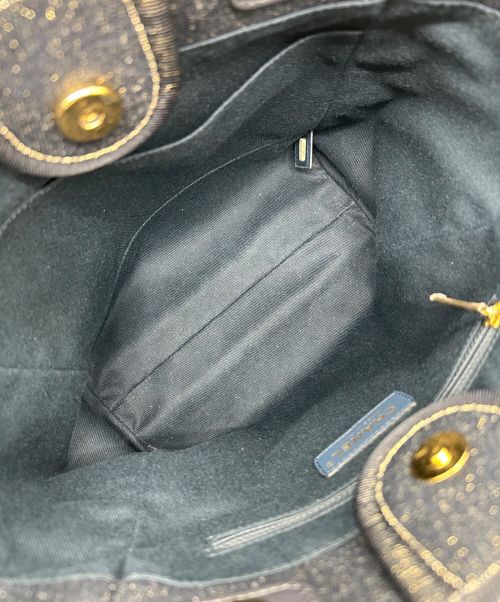 CHANEL（シャネル）CHANEL (シャネル) ドーヴィル/チェーントートバッグ ネイビーの古着・服飾アイテム