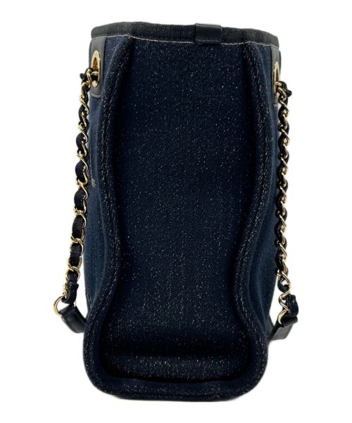 CHANEL（シャネル）CHANEL (シャネル) ドーヴィル/チェーントートバッグ ネイビーの古着・服飾アイテム
