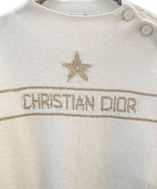 Christian Dior（クリスチャン ディオール）Christian Dior (クリスチャン ディオール) 24Cロゴボトルネックニット オフホワイト サイズ:36の古着・服飾アイテム
