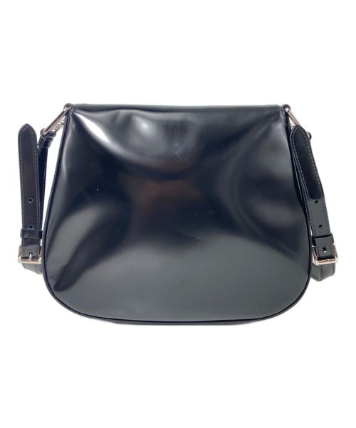 PRADA（プラダ）PRADA (プラダ) クレオ ブラッシュドレザー フラップ付ショルダーバッグ ブラックの古着・服飾アイテム