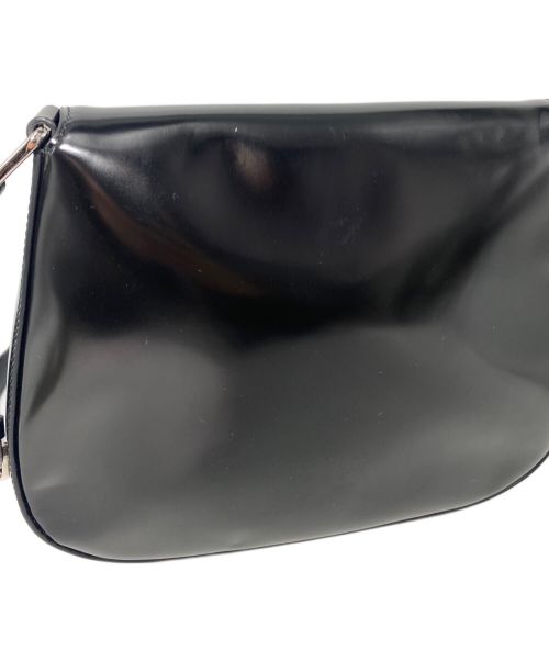 PRADA（プラダ）PRADA (プラダ) クレオ ブラッシュドレザー フラップ付ショルダーバッグ ブラックの古着・服飾アイテム