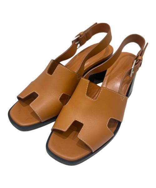 HERMES（エルメス）HERMES (エルメス) アンクルストラップパンプス ブラウン サイズ:37の古着・服飾アイテム