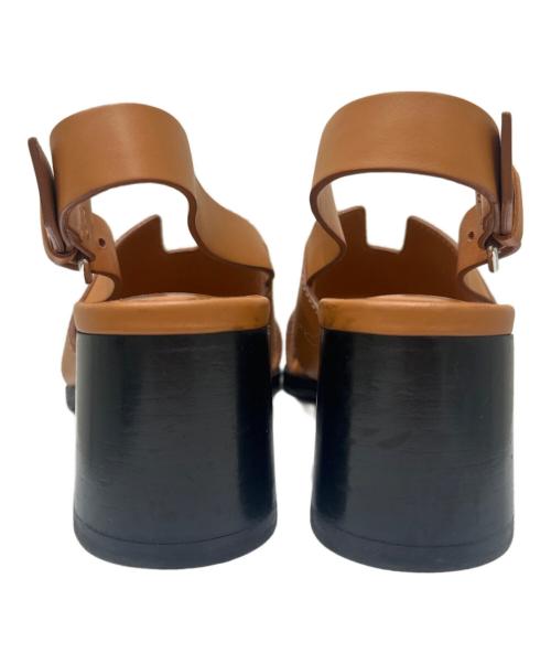 HERMES（エルメス）HERMES (エルメス) アンクルストラップパンプス ブラウン サイズ:37の古着・服飾アイテム