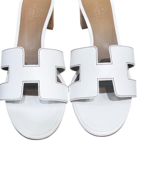 HERMES（エルメス）HERMES (エルメス) オアジスサンダル ホワイト サイズ:37の古着・服飾アイテム