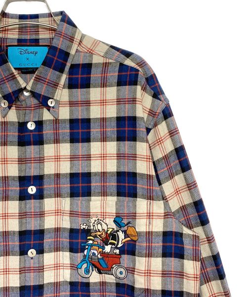 GUCCI（グッチ）GUCCI (グッチ) DISNEY (ディズニー) ドナルドチェックシャツ サイズ:44の古着・服飾アイテム