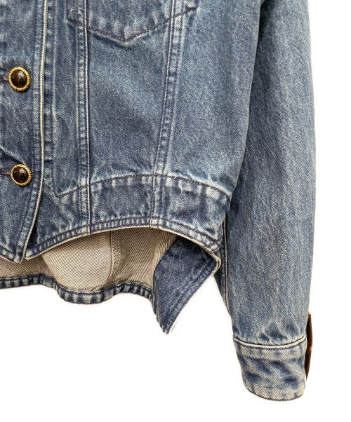 LOUIS VUITTON（ルイ ヴィトン）LOUIS VUITTON (ルイ ヴィトン) ノーカラー デニムジャケット スカイブルー サイズ:36の古着・服飾アイテム