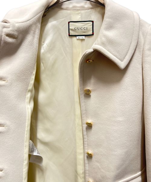 GUCCI（グッチ）GUCCI (グッチ) インターロッキングG シングルブレストコート アイボリー サイズ:36の古着・服飾アイテム
