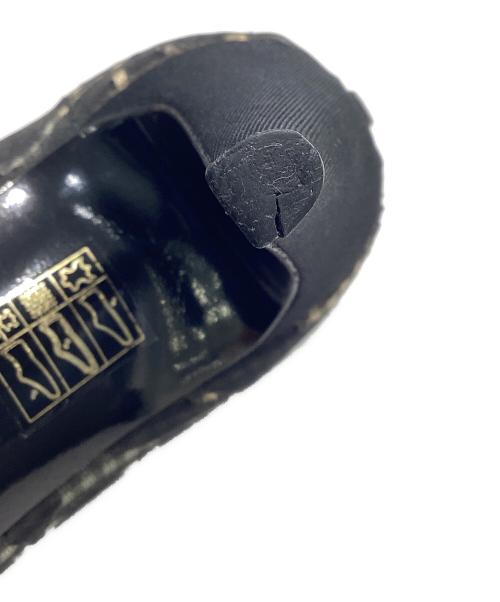 CHANEL（シャネル）CHANEL (シャネル) バレリーナ カメリア シャネルツイード ヒールパンプス ブラック サイズ:38 1/2の古着・服飾アイテム