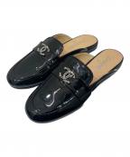 CHANELシャネル）の古着「ココマーク エナメルミュール」｜ブラック