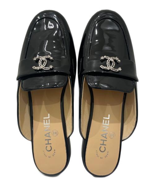 CHANEL（シャネル）CHANEL (シャネル) ココマーク エナメルミュール ブラック サイズ:38Cの古着・服飾アイテム