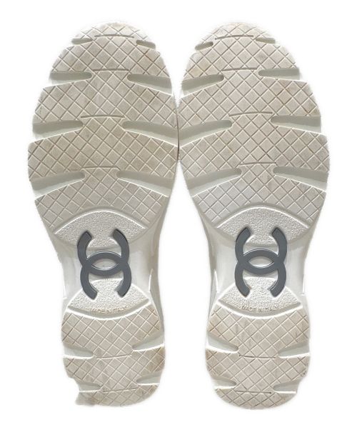 CHANEL（シャネル）CHANEL (シャネル) レザースニーカー シルバー サイズ:381/2の古着・服飾アイテム