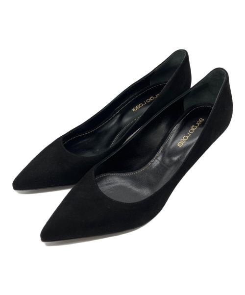 sergio rossi（セルジオロッシ）sergio rossi (セルジオロッシ) ポインテッドトゥスウェードパンプス ブラック サイズ:38の古着・服飾アイテム