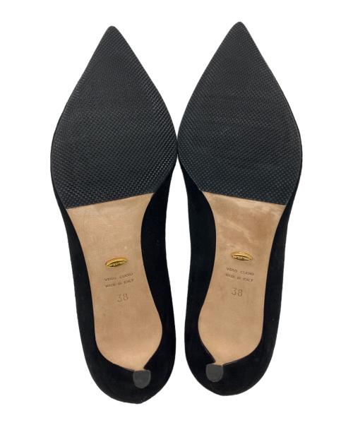 sergio rossi（セルジオロッシ）sergio rossi (セルジオロッシ) ポインテッドトゥスウェードパンプス ブラック サイズ:38の古着・服飾アイテム