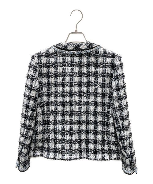 CHANEL（シャネル）CHANEL (シャネル) 2ポケットココボタンツイードジャケット ホワイト×ブラック サイズ:34の古着・服飾アイテム
