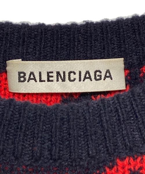 BALENCIAGA（バレンシアガ）BALENCIAGA (バレンシアガ) オールオーバーロゴニット ネイビー サイズ:Sの古着・服飾アイテム