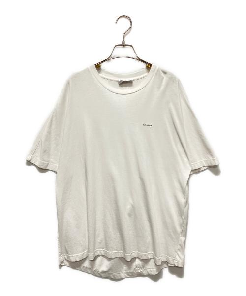 BALENCIAGA（バレンシアガ）BALENCIAGA (バレンシアガ) 18SS ミニロゴオーバーサイズTシャツ/ビッグシルエット ロゴ Tシャツ ホワイト サイズ:XSの古着・服飾アイテム