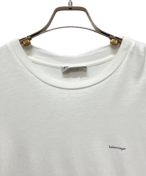 BALENCIAGA（バレンシアガ）BALENCIAGA (バレンシアガ) 18SS ミニロゴオーバーサイズTシャツ/ビッグシルエット ロゴ Tシャツ ホワイト サイズ:XSの古着・服飾アイテム
