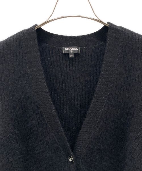 CHANEL（シャネル）CHANEL (シャネル) 2ポケットココボタンカーディガン ブラック サイズ:38の古着・服飾アイテム