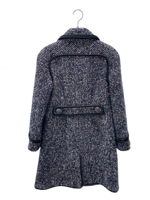CHANEL（シャネル）CHANEL (シャネル) 4ポケットツイードコート パープル×ブラック サイズ:36の古着・服飾アイテム