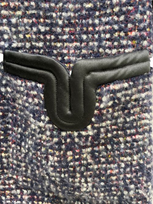 CHANEL（シャネル）CHANEL (シャネル) 4ポケットツイードコート パープル×ブラック サイズ:36の古着・服飾アイテム