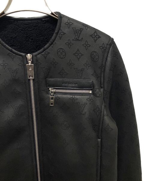 LOUIS VUITTON（ルイ ヴィトン）LOUIS VUITTON (ルイ ヴィトン) モノグラムパンチングレザージャケット ブラック サイズ:34の古着・服飾アイテム