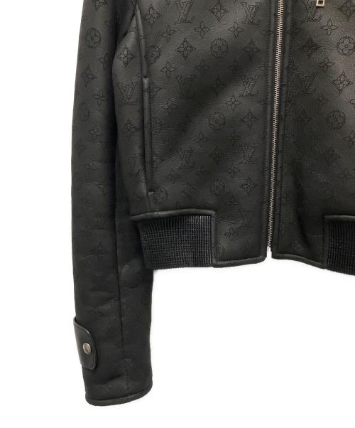LOUIS VUITTON（ルイ ヴィトン）LOUIS VUITTON (ルイ ヴィトン) モノグラムパンチングレザージャケット ブラック サイズ:34の古着・服飾アイテム