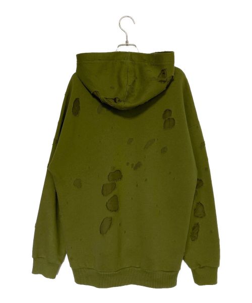 GIVENCHY（ジバンシィ）GIVENCHY (ジバンシィ) デストロイ加工パーカー オリーブ サイズ:Sの古着・服飾アイテム