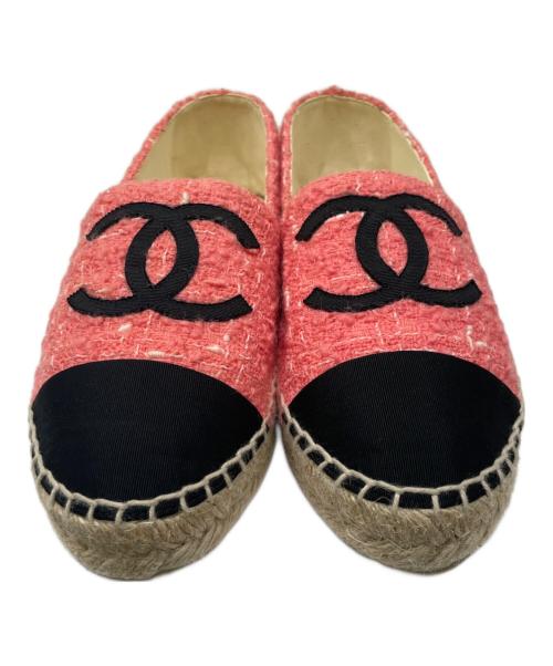 CHANEL（シャネル）CHANEL (シャネル) ココマークエスパドリーユ ピンク サイズ:37の古着・服飾アイテム