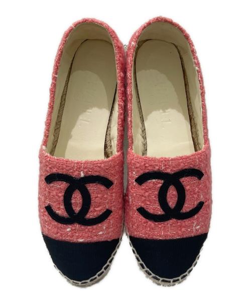 CHANEL（シャネル）CHANEL (シャネル) ココマークエスパドリーユ ピンク サイズ:37の古着・服飾アイテム