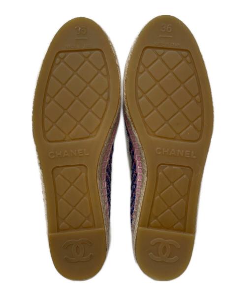 CHANEL（シャネル）CHANEL (シャネル) ココマークエスパドリーユ ピンク×ブルー サイズ:36の古着・服飾アイテム